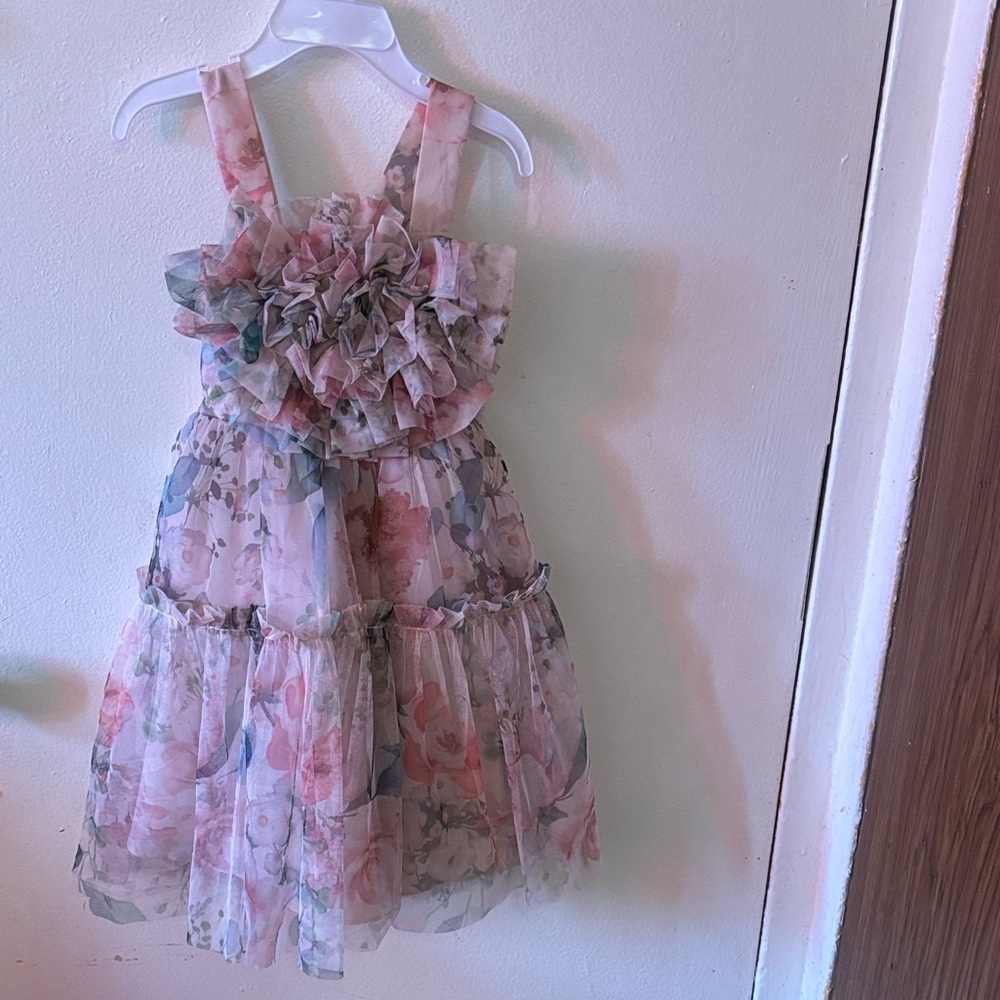 Bonnie Jean Pink Floral Kids Casual Dress